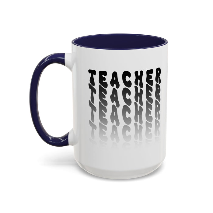 Mug -Teacher in Wavy Black Gradient Text, Gift for Teachers