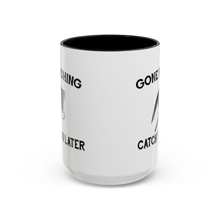 Coffee Mug, Gone Fishing Gift for Dad or Grandpa, Fly Fishing Mug