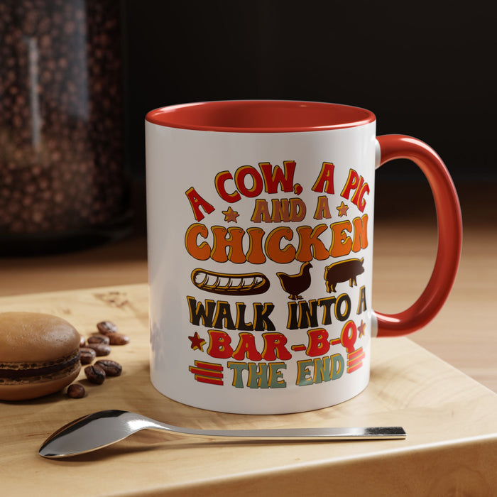 Funny BBQ Grilling Coffee Mug, Pig Cow Duck, Novelty Tea Cup, Barbecue Lover Gift, Kitchen Decor