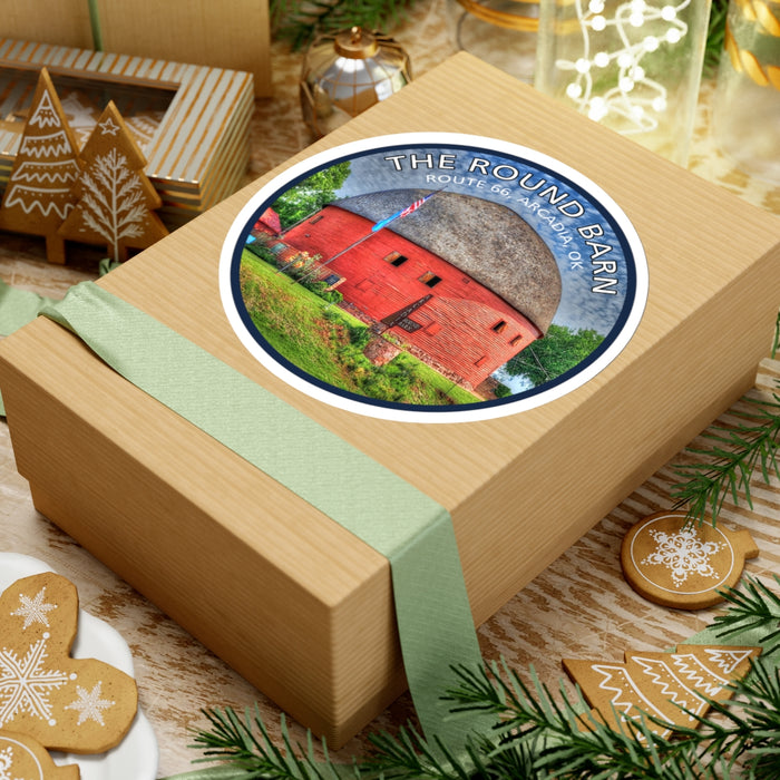 Sticker The Round Barn on Route 66 Arcadia Oklahoma Kiss-Cut Stickers