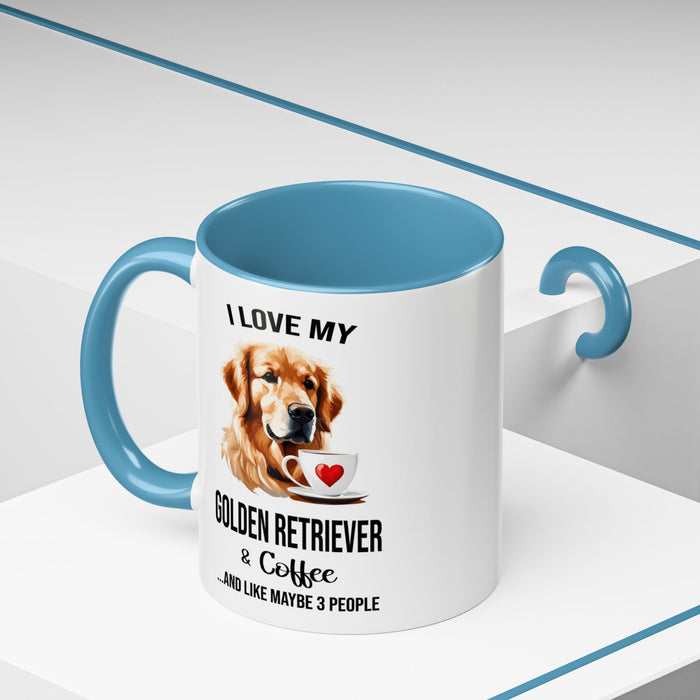 Golden Retriever Lover Mug, Golden Retriever Lover Gift, Coffee Mug, Golden Retriever Mug, Golden Retriever Gift, Golden Retriever A0023-40 Accent Coffee Mug (11, 15oz)