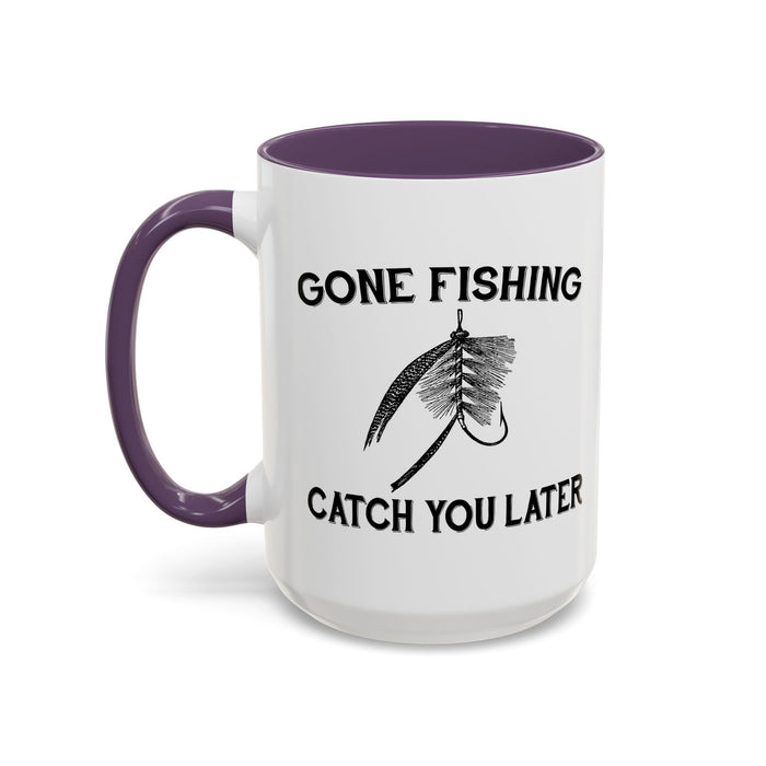 Coffee Mug, Gone Fishing Gift for Dad or Grandpa, Fly Fishing Mug