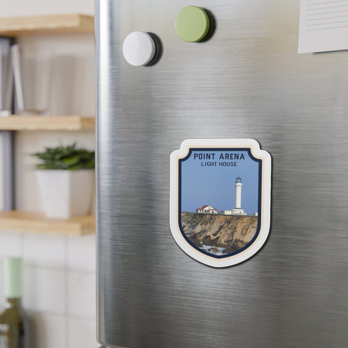 Point Arena Light House Badge Die-Cut Magnets