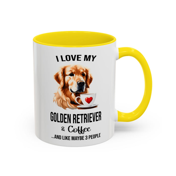 Golden Retriever Lover Mug, Golden Retriever Lover Gift, Coffee Mug, Golden Retriever Mug, Golden Retriever Gift, Golden Retriever A0023-40 Accent Coffee Mug (11, 15oz)