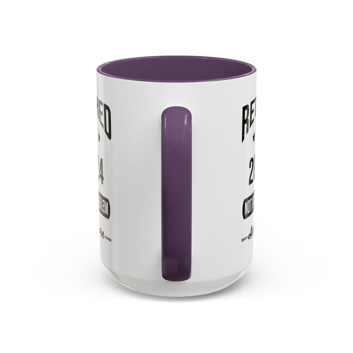 Retirement Mug - Retired 2024 Not My Problem - Coffee Mug - Funny Retirement Gift, Happy Retirement Mug, Colleague Retirement Gift A0037-01 Accent Coffee Mug (11, 15oz)