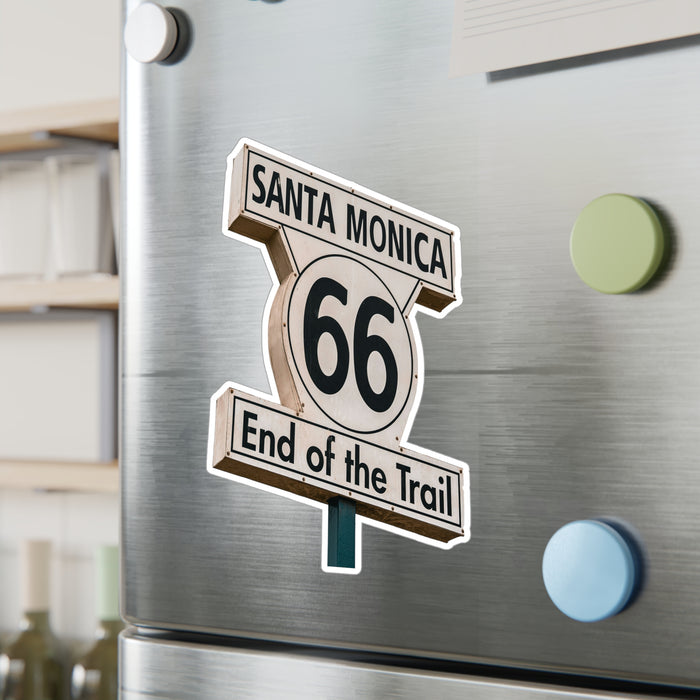 Sticker Santa Monica End of the Trail Route 66 Travel Stickers, Laptop Decal, Vinyl Sticker, Vinyl Decal
