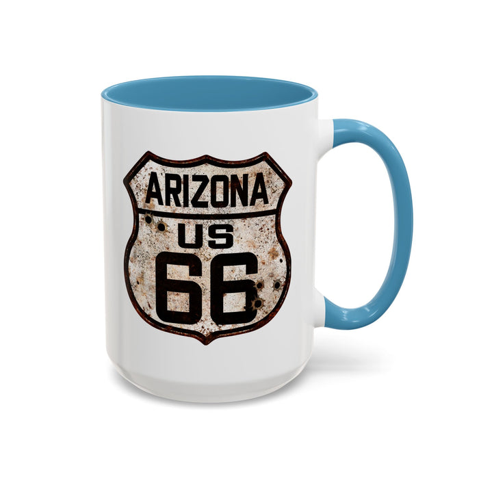 Mug Vintage Rusty Route 66 Highway Shield Arizona 11oz, 15oz