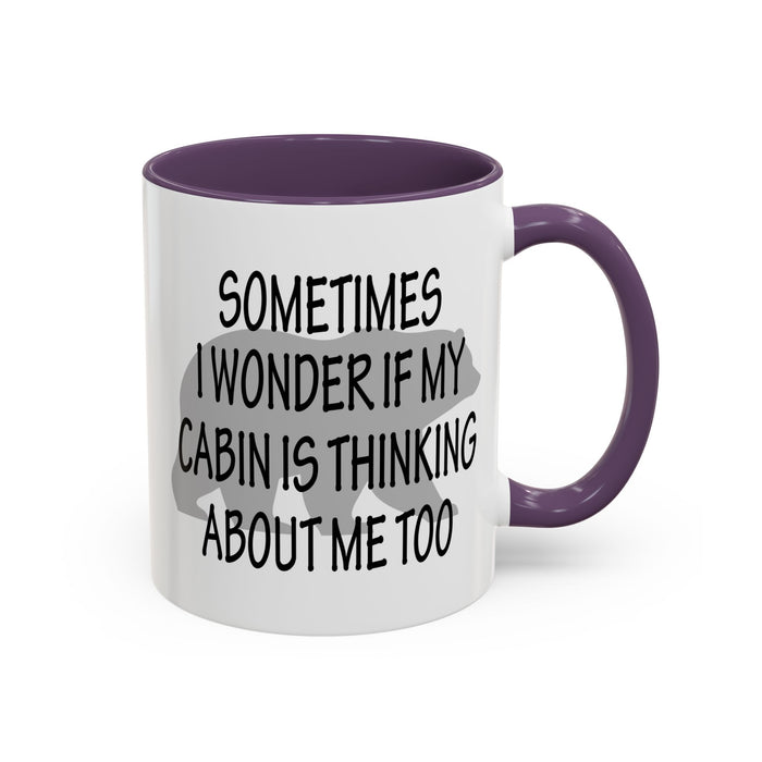 Coffee Mug, Cabin Thinking About Me, Bear Gift, Funny Tea Cup, Novelty Drinkware