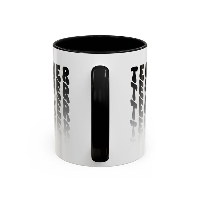 Mug -Teacher in Wavy Black Gradient Text, Gift for Teachers