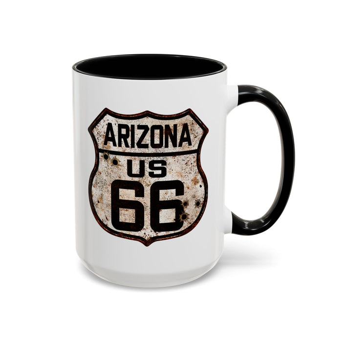 Mug Vintage Rusty Route 66 Highway Shield Arizona 11oz, 15oz