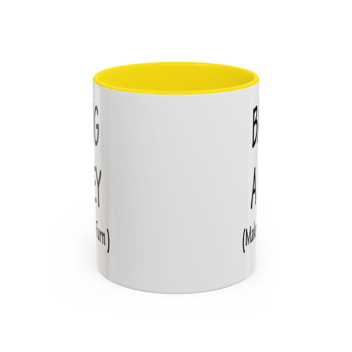 Coffee Mug: "Bang a Uey" Funny Boston Slang for Make a U-Turn Gift, Tea Cup, Ceramic Drinkware, Novelty Souvenir, Kitchen Decor