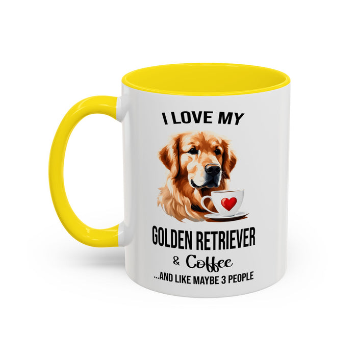 Golden Retriever Lover Mug, Golden Retriever Lover Gift, Coffee Mug, Golden Retriever Mug, Golden Retriever Gift, Golden Retriever A0023-40 Accent Coffee Mug (11, 15oz)