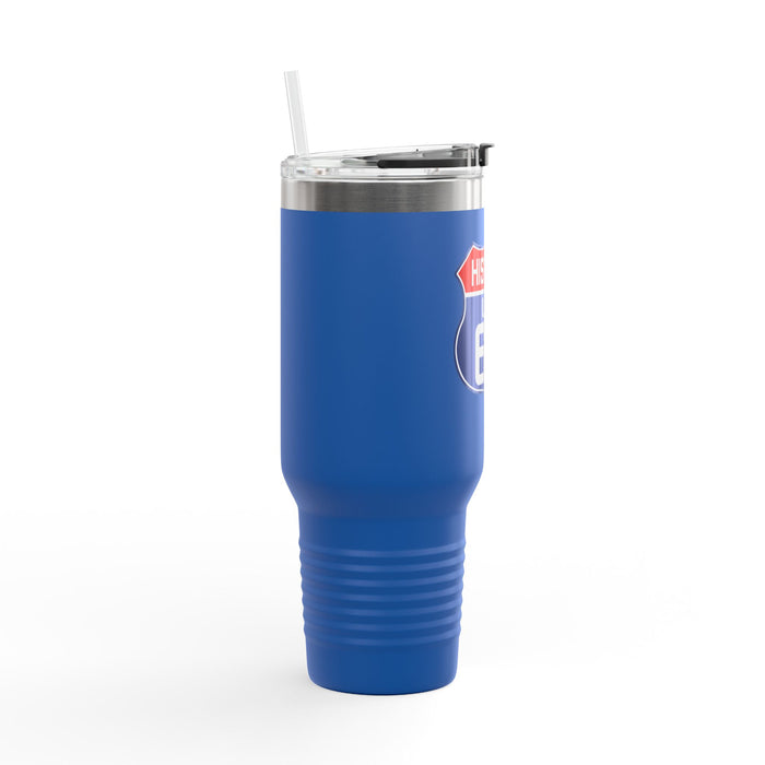 Route 66 Shield Insulated Travel Mug - Patriotic Red White Blue Decor Insulated Travel Mug, 40oz