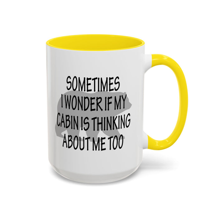 Coffee Mug, Cabin Thinking About Me, Bear Gift, Funny Tea Cup, Novelty Drinkware