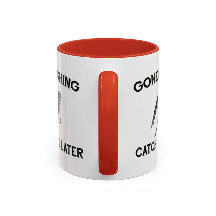 Coffee Mug, Gone Fishing Gift for Dad or Grandpa, Fly Fishing Mug