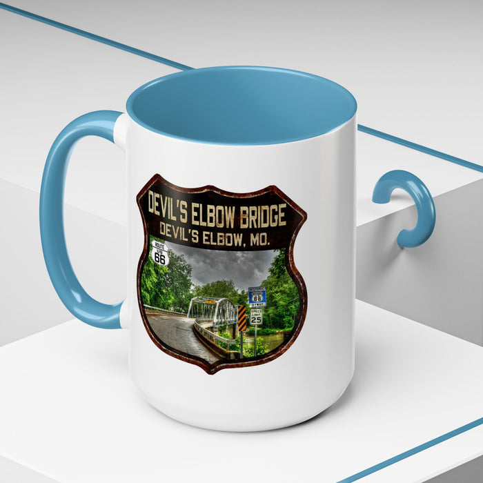 Mug Devil's Elbow Bridge Route 66 Shield Missouri 11oz