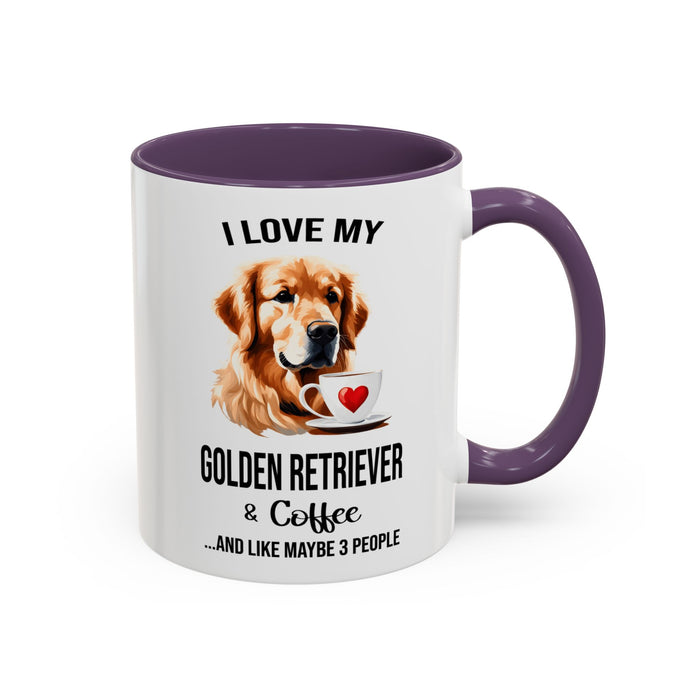 Golden Retriever Lover Mug, Golden Retriever Lover Gift, Coffee Mug, Golden Retriever Mug, Golden Retriever Gift, Golden Retriever A0023-40 Accent Coffee Mug (11, 15oz)