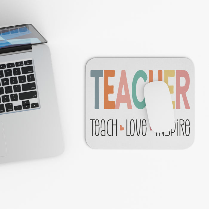 Teacher Mouse Pad - Teach Love Inspire, Teacher Gift, Mouse Pad (Rectangle)