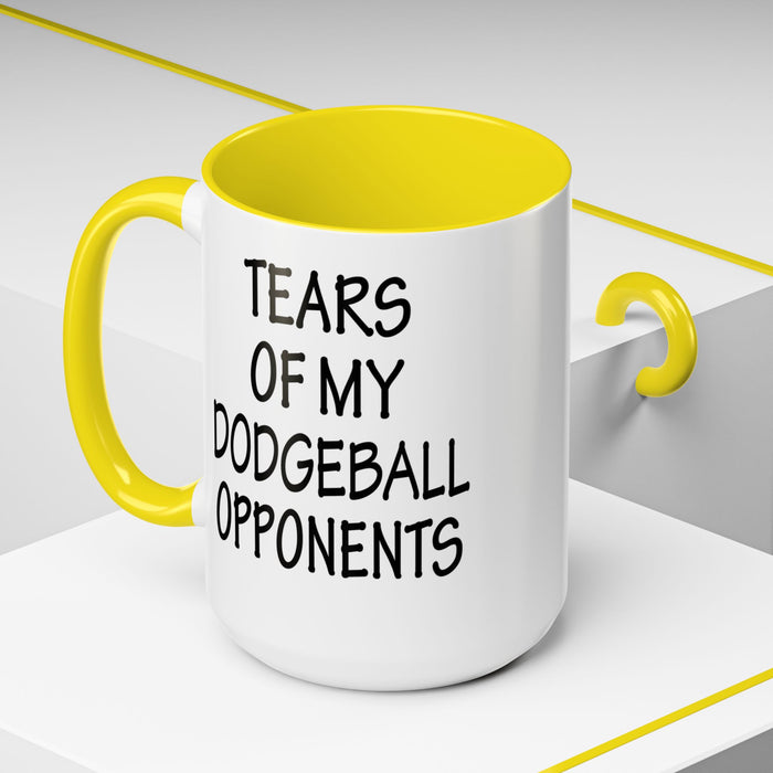 Dodgeball Gift, Dodgeball Coffee Mug, Dodgeball Player Gifts, Tears of My Dodgeball Opponents, Funny Mug, Dodgeball Coach Gift A0075-025A Accent Coffee Mug (11, 15oz)