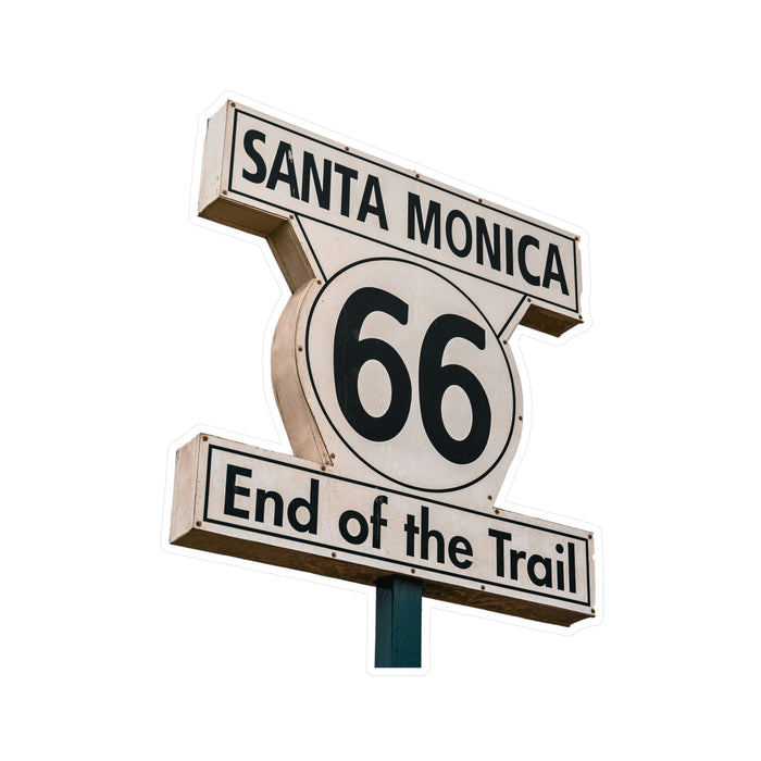 Sticker Santa Monica End of the Trail Route 66 Travel Stickers, Laptop Decal, Vinyl Sticker, Vinyl Decal