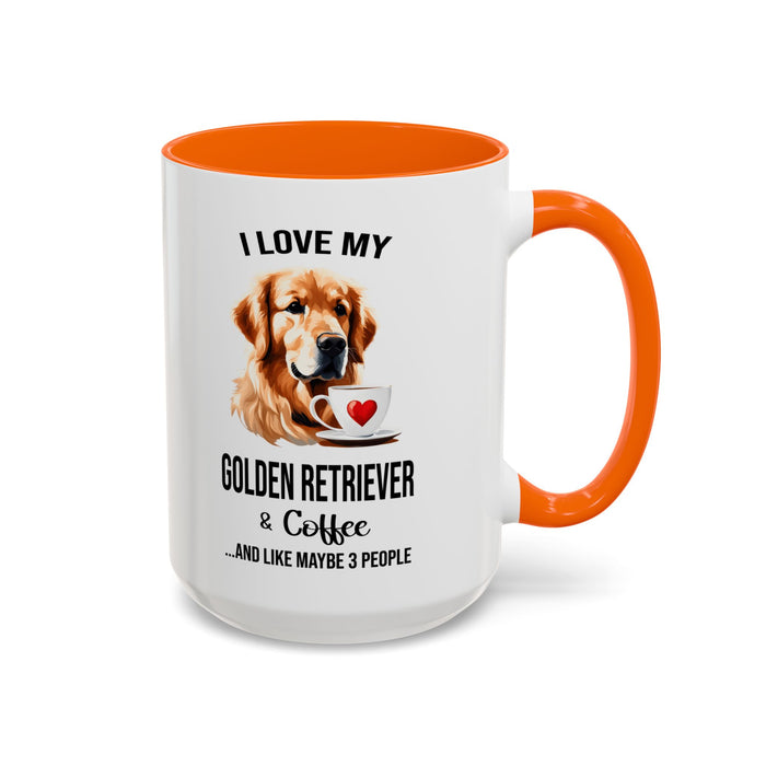 Golden Retriever Lover Mug, Golden Retriever Lover Gift, Coffee Mug, Golden Retriever Mug, Golden Retriever Gift, Golden Retriever A0023-40 Accent Coffee Mug (11, 15oz)