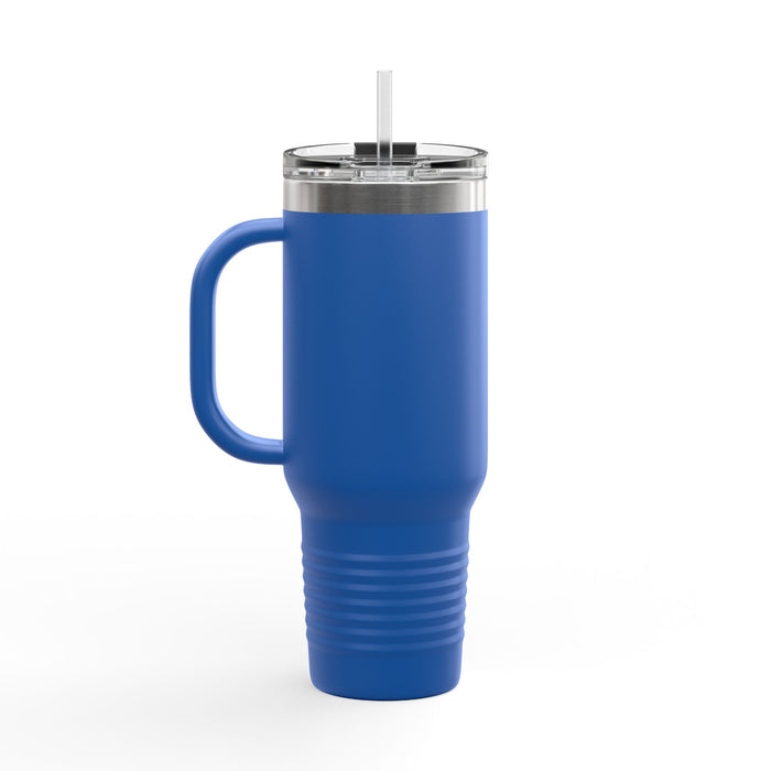 Route 66 Shield Insulated Travel Mug - Patriotic Red White Blue Decor Insulated Travel Mug, 40oz
