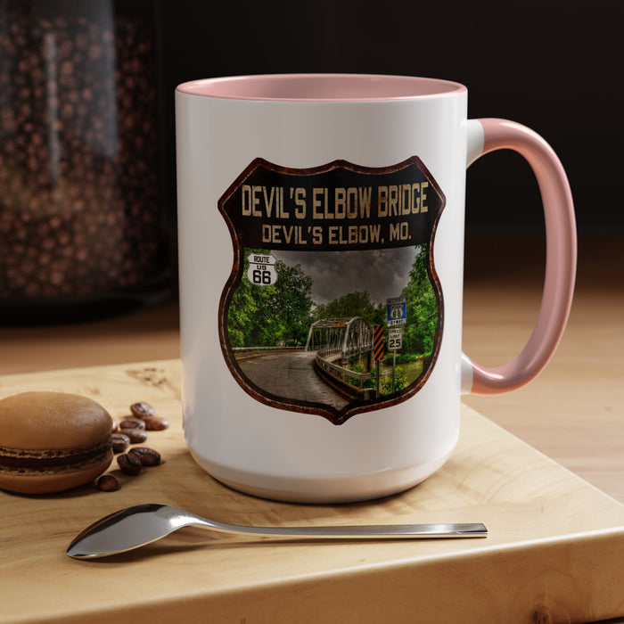 Mug Devil's Elbow Bridge Route 66 Shield Missouri 11oz