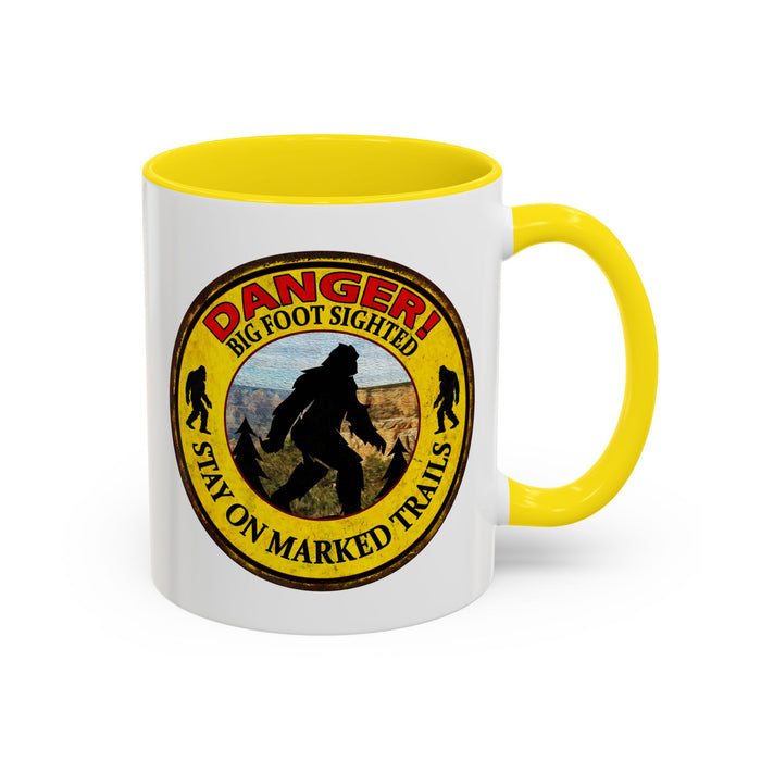 Big Foot Mug Danger Big Foot Sighted - Funny Yeti Gift Accent Coffee Mug (11, 15oz)