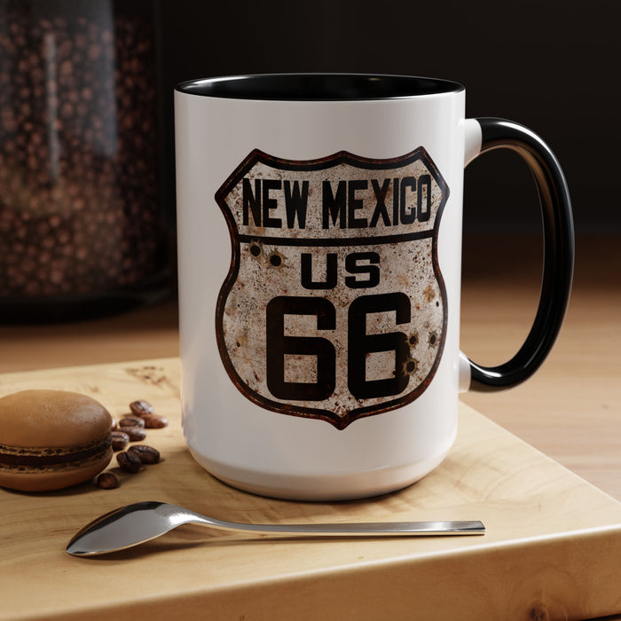 Mug Vintage Rusty Route 66 Highway Shield New Mexico Route 66 Gift 11oz, 15oz