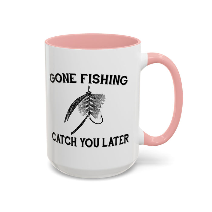 Coffee Mug, Gone Fishing Gift for Dad or Grandpa, Fly Fishing Mug