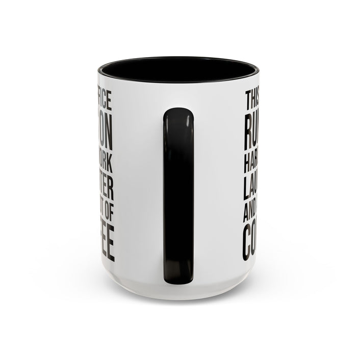 Office Coffee Mug, Runs on Coffee, Gift for him / her, Colleague Mug, Gift Idea for Office Workers, Office Mug, Colleague Gift Mug A0022-002 Accent Coffee Mug (11, 15oz)