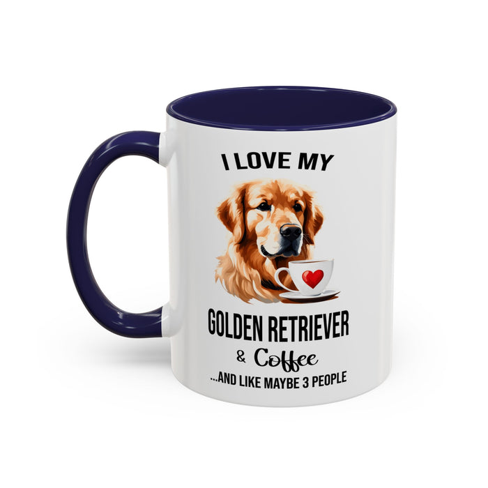 Golden Retriever Lover Mug, Golden Retriever Lover Gift, Coffee Mug, Golden Retriever Mug, Golden Retriever Gift, Golden Retriever A0023-40 Accent Coffee Mug (11, 15oz)