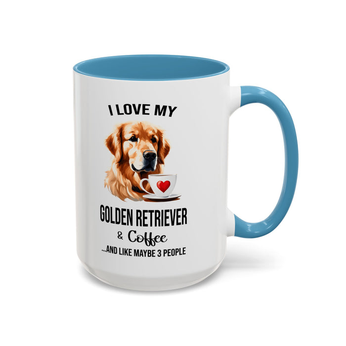 Golden Retriever Lover Mug, Golden Retriever Lover Gift, Coffee Mug, Golden Retriever Mug, Golden Retriever Gift, Golden Retriever A0023-40 Accent Coffee Mug (11, 15oz)