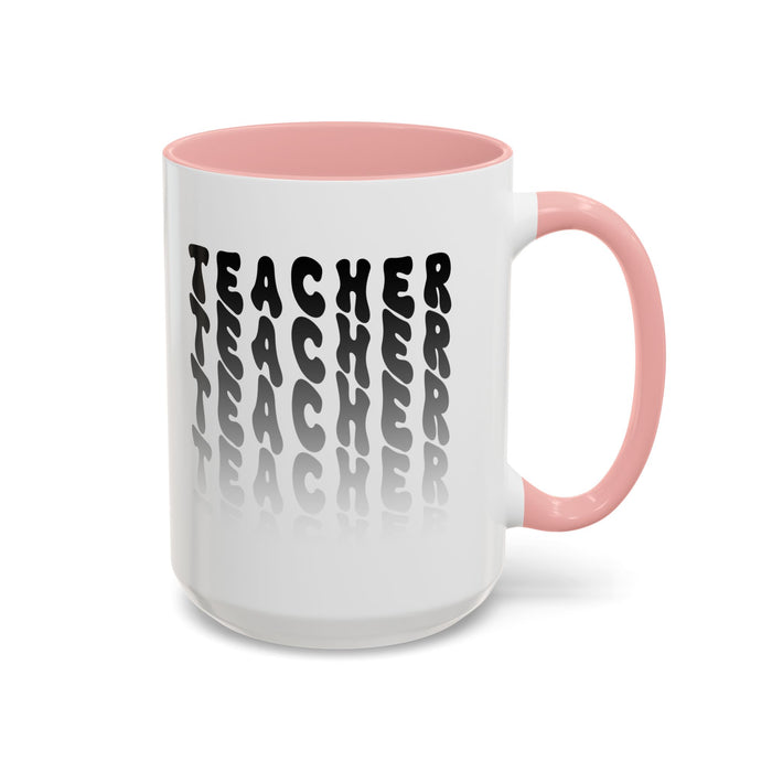 Mug -Teacher in Wavy Black Gradient Text, Gift for Teachers
