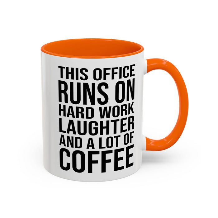 Office Coffee Mug, Runs on Coffee, Gift for him / her, Colleague Mug, Gift Idea for Office Workers, Office Mug, Colleague Gift Mug A0022-002 Accent Coffee Mug (11, 15oz)