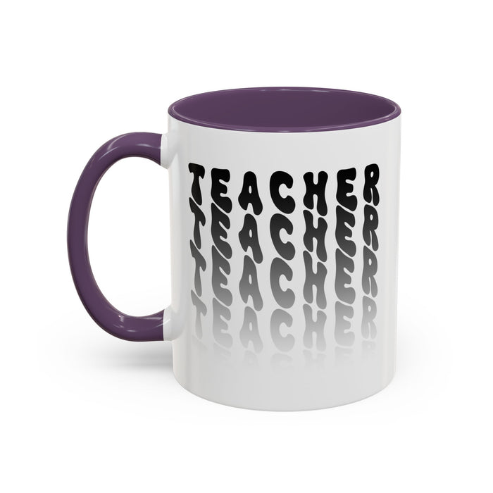 Mug -Teacher in Wavy Black Gradient Text, Gift for Teachers