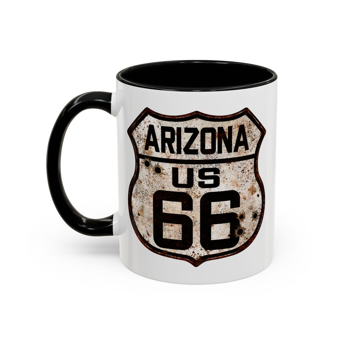 Mug Vintage Rusty Route 66 Highway Shield Arizona 11oz, 15oz