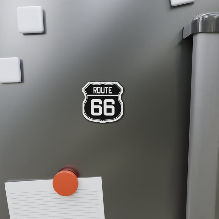 Die-Cut Magnet - Black and White Route 66 Shield