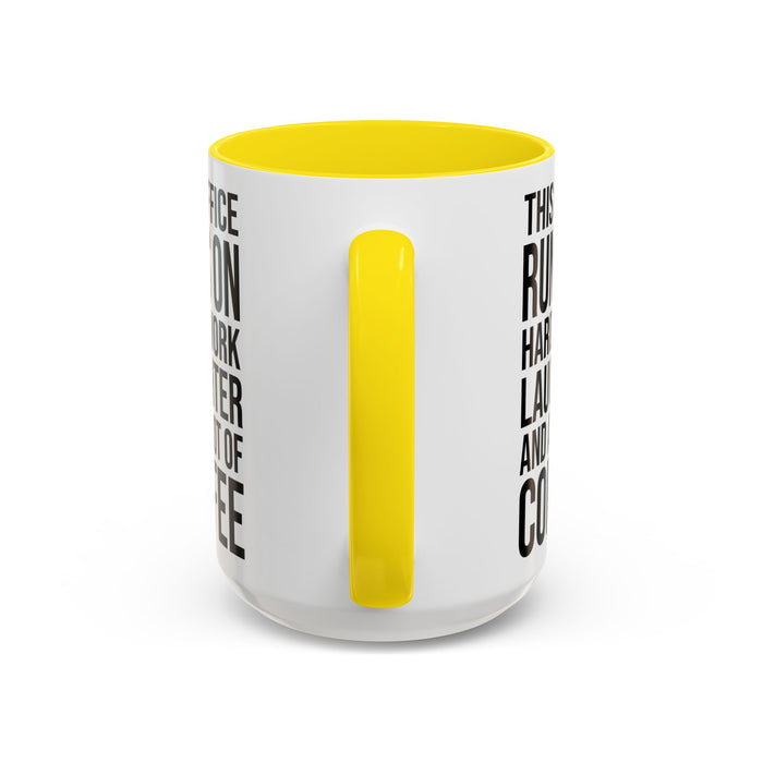 Office Coffee Mug, Runs on Coffee, Gift for him / her, Colleague Mug, Gift Idea for Office Workers, Office Mug, Colleague Gift Mug A0022-002 Accent Coffee Mug (11, 15oz)