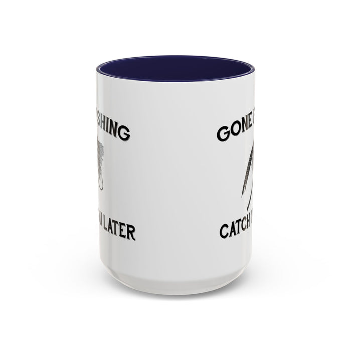 Coffee Mug, Gone Fishing Gift for Dad or Grandpa, Fly Fishing Mug