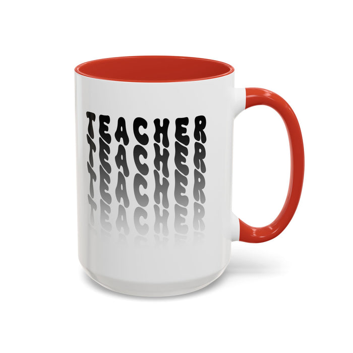 Mug -Teacher in Wavy Black Gradient Text, Gift for Teachers