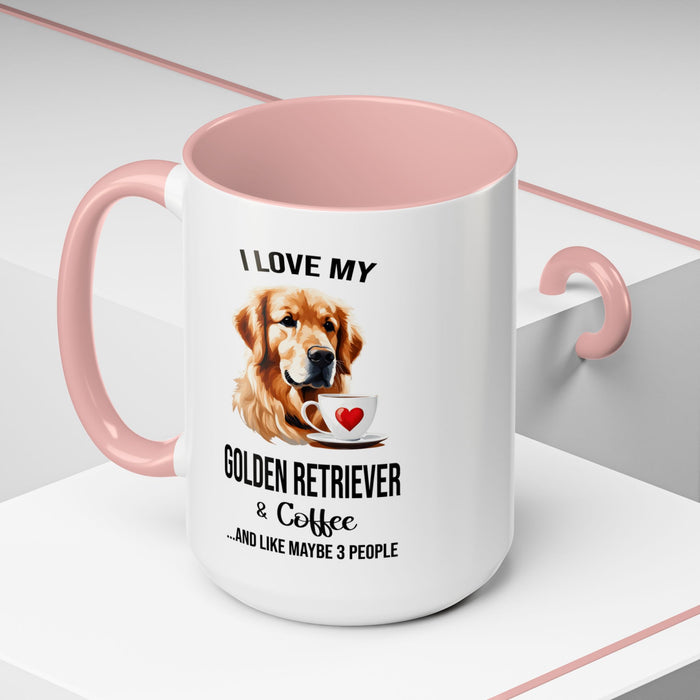 Golden Retriever Lover Mug, Golden Retriever Lover Gift, Coffee Mug, Golden Retriever Mug, Golden Retriever Gift, Golden Retriever A0023-40 Accent Coffee Mug (11, 15oz)