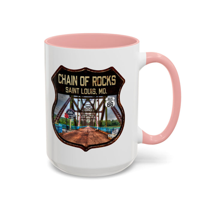 Mug Chain of Rocks Bridge Route 66 Shield Illinois 11oz