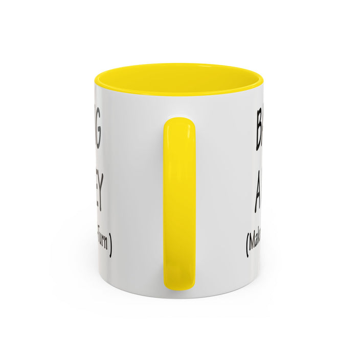 Coffee Mug: "Bang a Uey" Funny Boston Slang for Make a U-Turn Gift, Tea Cup, Ceramic Drinkware, Novelty Souvenir, Kitchen Decor