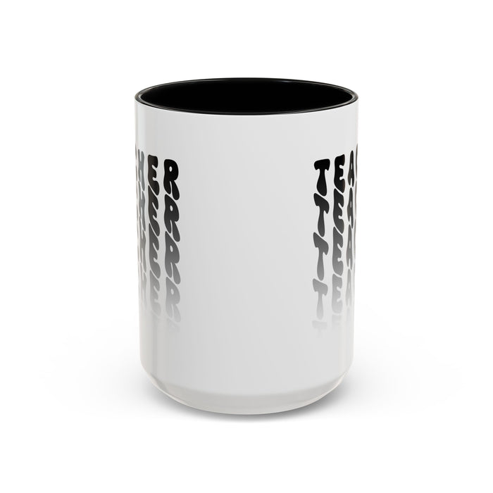 Mug -Teacher in Wavy Black Gradient Text, Gift for Teachers