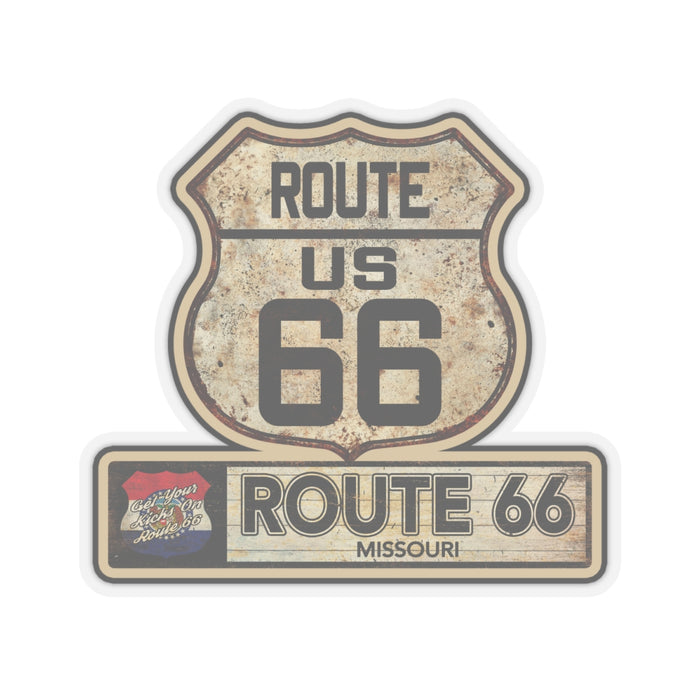 Vintage Missouri Route 66 Shield Sticker - Travel Souvenir Kiss-Cut Stickers