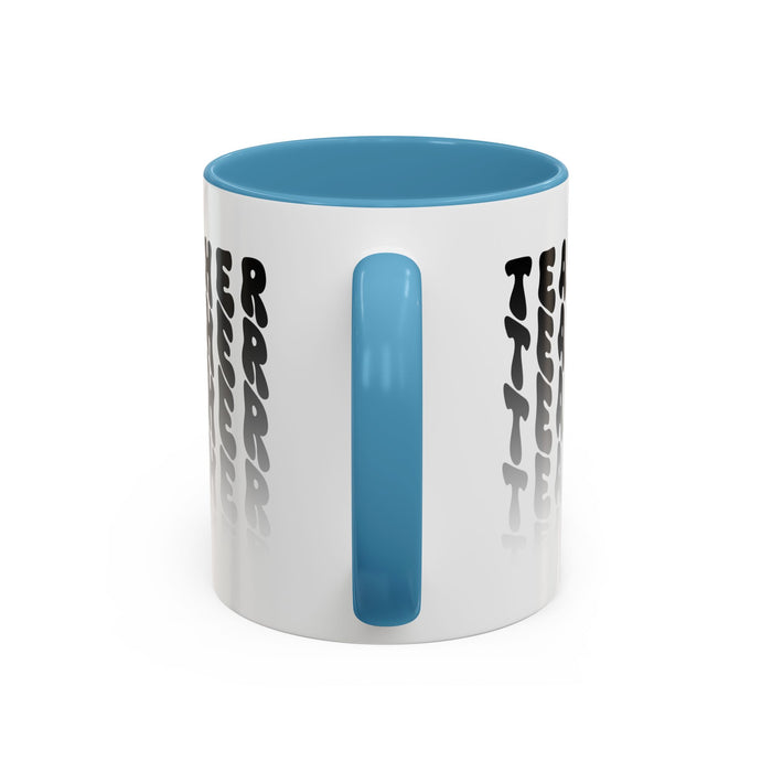 Mug -Teacher in Wavy Black Gradient Text, Gift for Teachers