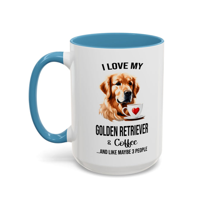 Golden Retriever Lover Mug, Golden Retriever Lover Gift, Coffee Mug, Golden Retriever Mug, Golden Retriever Gift, Golden Retriever A0023-40 Accent Coffee Mug (11, 15oz)