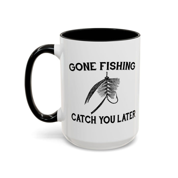 Coffee Mug, Gone Fishing Gift for Dad or Grandpa, Fly Fishing Mug