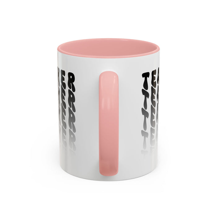 Mug -Teacher in Wavy Black Gradient Text, Gift for Teachers